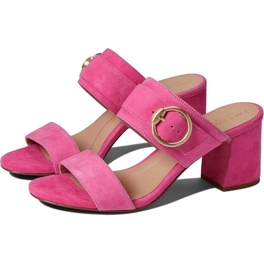 NIB Authentic COLE HAAN GRAND ALINA CITY MULE Pink-Purple‎ Suede Sandals 7 B